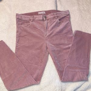 Loft pink cords modern skinny size 12